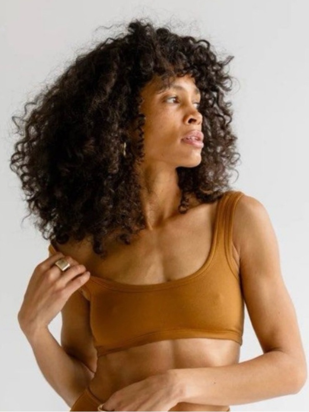 ARQ Wide Strap Bra Size S- Toffee, Organic Cotton Lingerie Loungwear